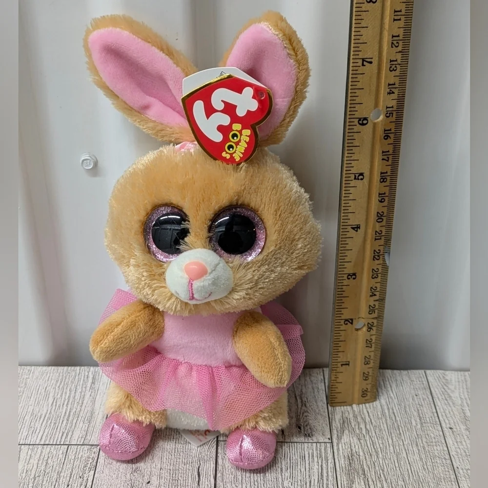 Ty Twinkle Toes Beanie Boos Pink and Brown Bunny Plush